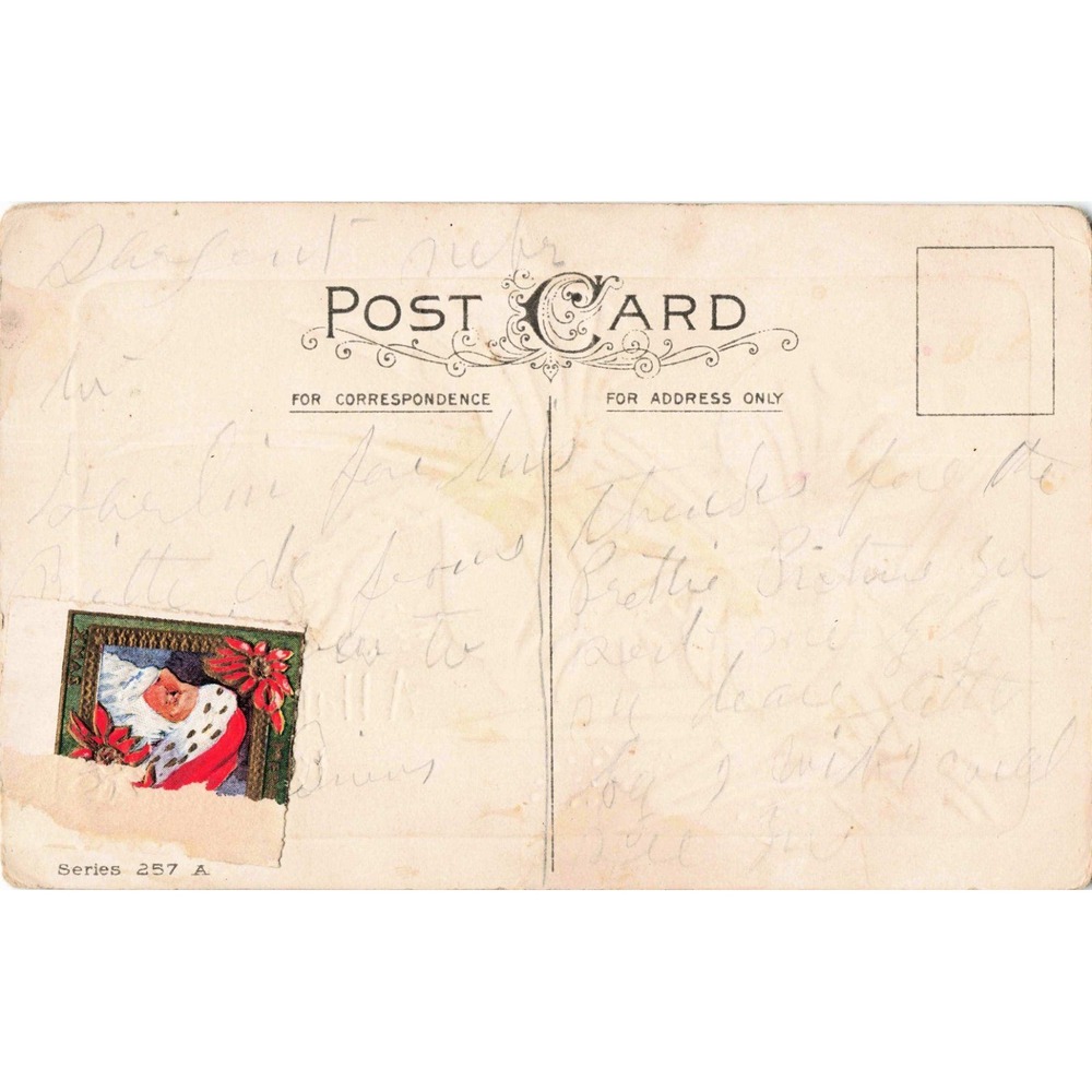 Antique Embossed Birthday Postcard Pink Orchids Series 257 A Divided Back - Picture 2 of 2